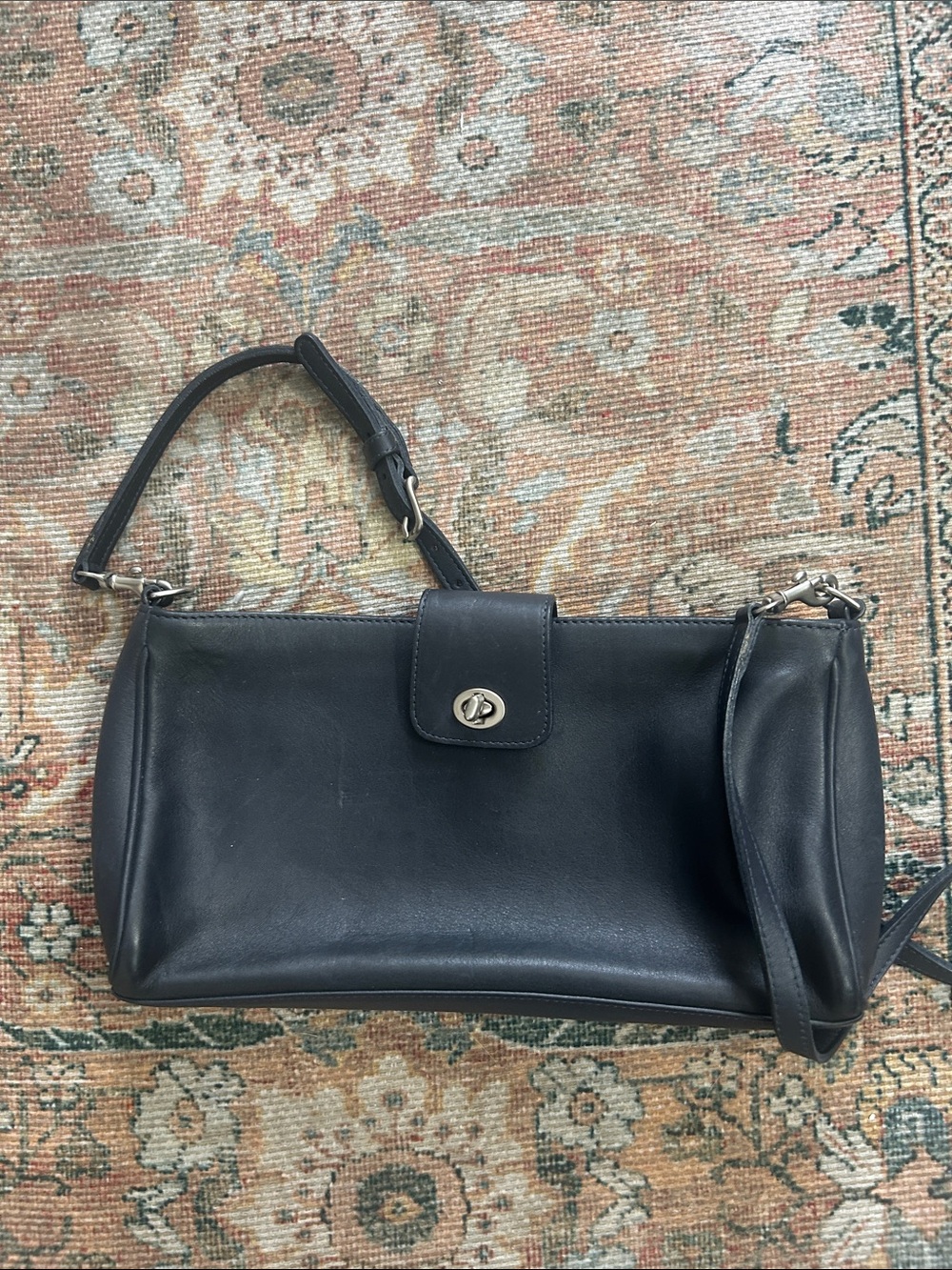 Coach Classic Black Leather Shoulder Bag